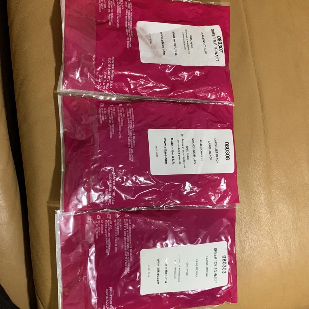 Lot of 3 Silkies brand pantyhose/stockings all size large. See pics. - Picture 2 of 2